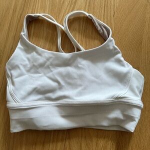 Lululemon White Ribbed Sports Bra